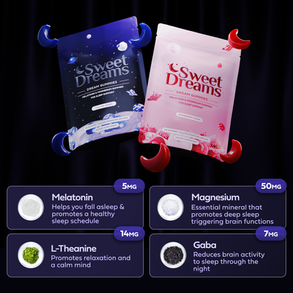 Dream Gummies | Natural Sleep Gummies with Magnesium, Melatonin & L-Theanine for Deeper Sleep | Made in USA | 60 Gummies