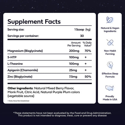 Dream Potion | Magnesium Blend with Glycine, L-Theanine, and Chamomile for Calm & Sleep | 30 Servings