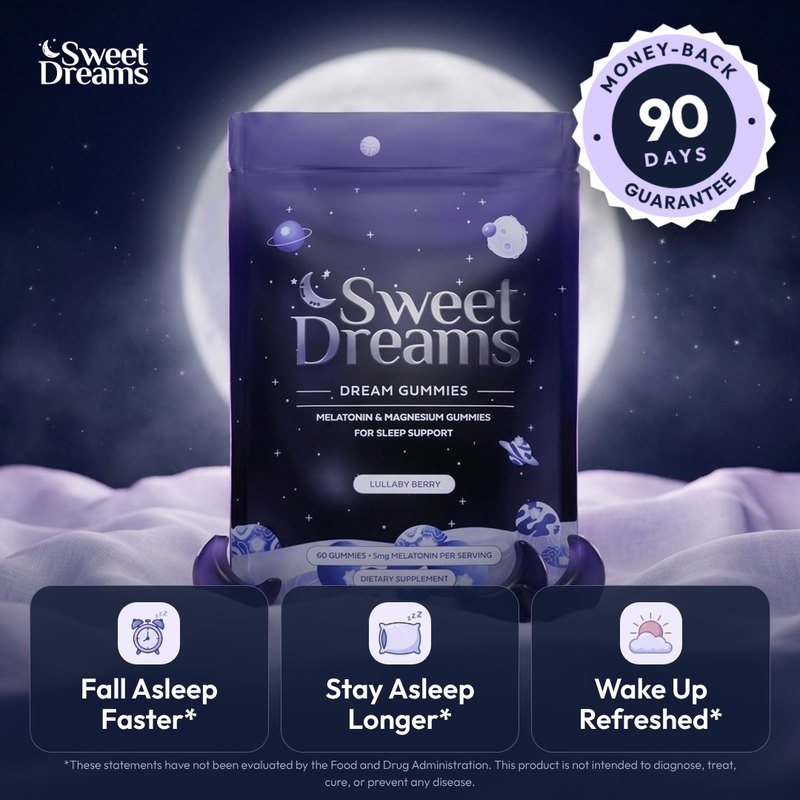 Dream Gummies pouch with 90-day guarantee